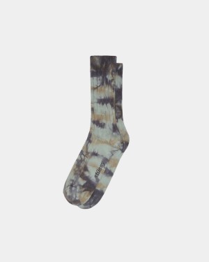 Stussy Multi Dyed Ribbed Socks Grey/Brown | Israel-06584