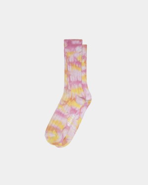 Stussy Multi Dyed Ribbed Socks Pink | Israel-03745