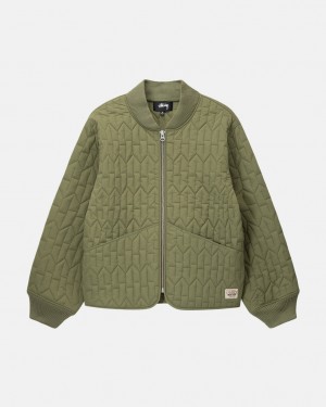 Stussy S Quilted Liner Jackets Olive | Israel-24518