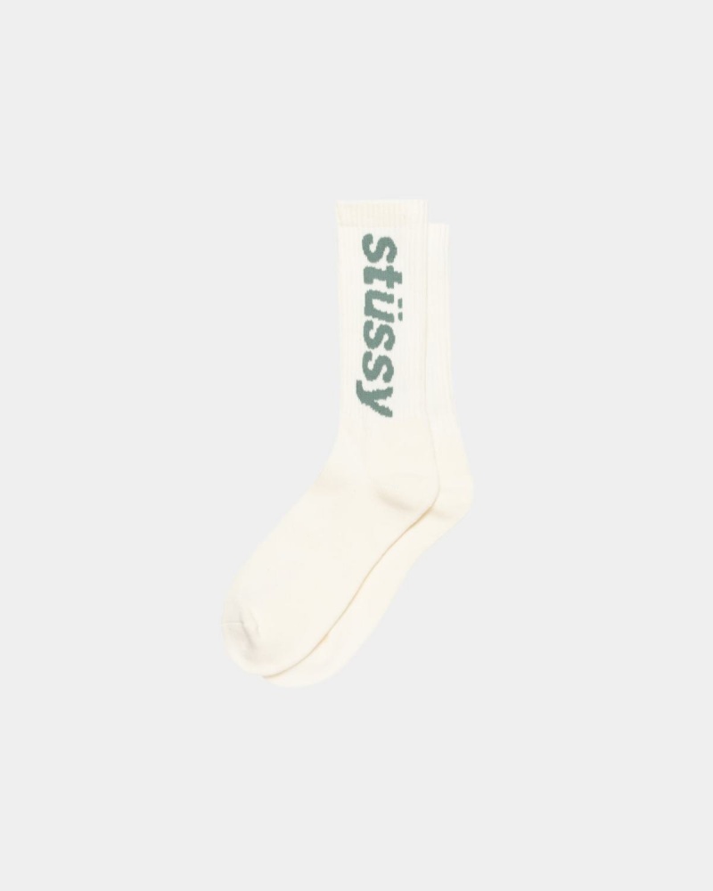 Stussy Helvetica Crew Socks Grey | Israel-49157